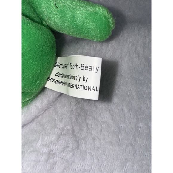 Microbear Teddy Bear Tooth Beary Green Plush Stuffed Animal Pouch w/ Clip Hanger - Picture 8 of 10